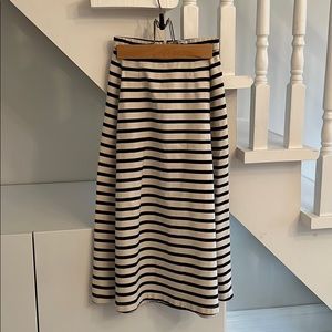 T by Alexander Wang striped cotton midi skirt